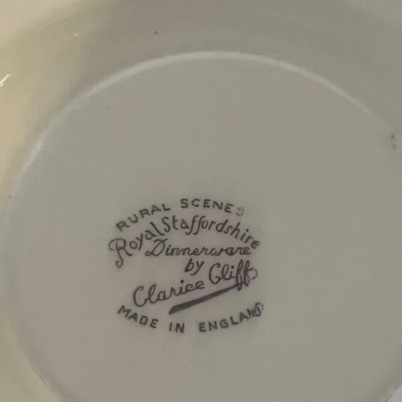 6 Vintage Clarice Cliff PURPLE Dessert Plates - Picture 6 of 8